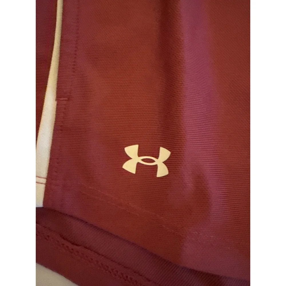 Under Armour Girls Tech Play Up Short Burgundy Athletic Shorts Size‎ YL - Picture 3 of 5